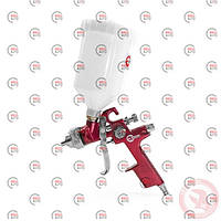 Пістолет фарбувальний HVLP d-1.4 з верх. Пласт. Бачком 600мл HVLP RED PROF (PT-0104) (Intertool)