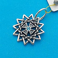 Звезда Эрцгаммы с топазом голубым двухсторонняя подвеска из серебра 925 ( 20мм, 3г)