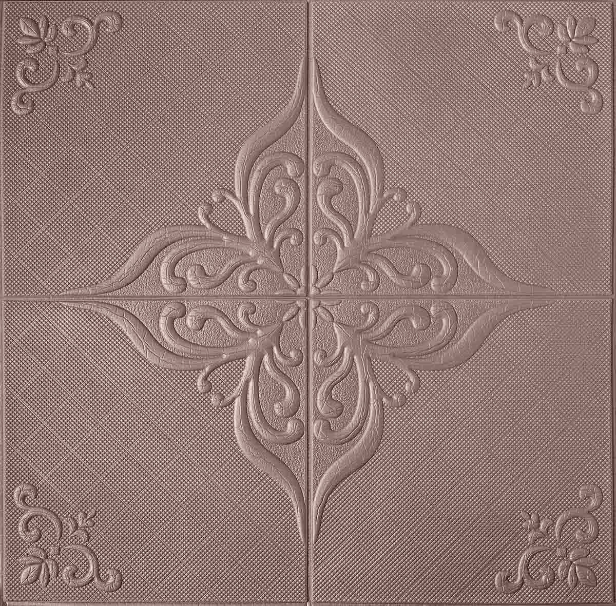 Самоклеющаяся 3D панель снег розовое золото 700x700x5мм (3466-5), фото 1