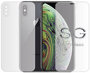 М'яке скло Apple iPhone XS Комплект: Передня та Задня панелі поліуретанове SoftGlass