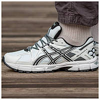 Мужские / женские кроссовки Asics Gel-Kahana 8 White Black, черно-белые кожаные кроссовки асикс гель кахана 8