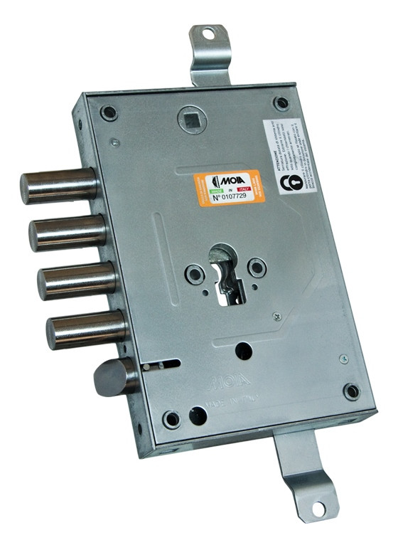 Замок врізний з клямкою MOIA E654/280DF_ind без блокування (Італія)