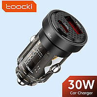 Зарядное устройство для телефона в авто c быстрой зарядкой 30W USB type A + USB type С Toocki TQ-CC11.