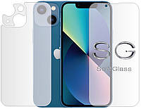 Мягкое стекло Apple iPhone 13 mini Комплект: Передняя и Задняя панель полиуретановое SoftGlass