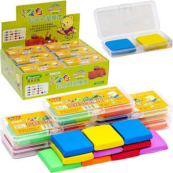 Ластик еластичний "клячка" у футлярі по 2 шт для художніх робіт HJ-6662 в упаковці 24 шт