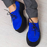 Стильні замшеві жіночі демі туфлі на платформі doktor