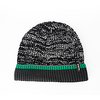 Шапка водонепроникна Dexshell Cuffed Beanie, р-р L/XL (58-60 см) чорна з зеленою смугою