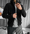 Худі кофта капюшонка чорна чоловіча весна-осінь утеплена флісова Black, фото 2