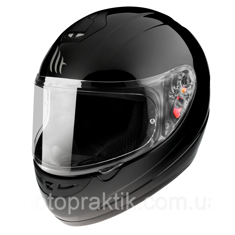 MT Thunder Kid Solid Gloss Black, S Мотошолом інтеграл дитячий