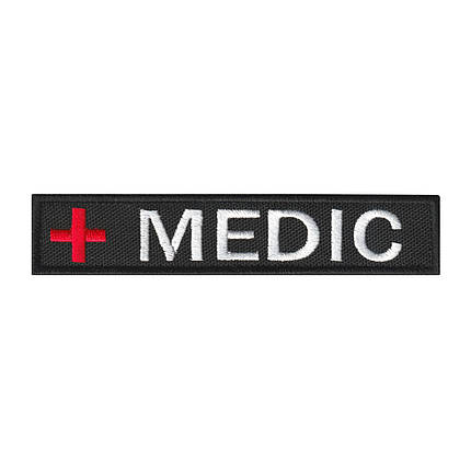 Вишитий нагрудний шеврон "MEDIC" на липучці, фото 1