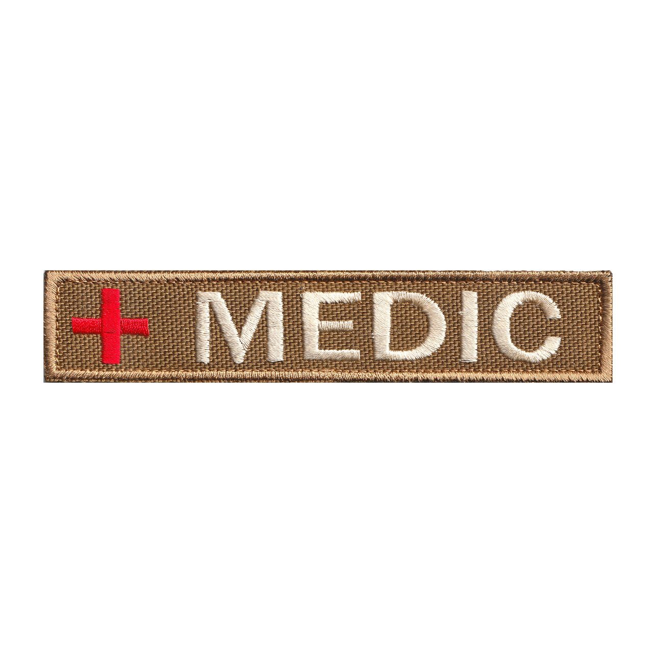 Вишитий нагрудний шеврон "MEDIC" на липучці Койот бежевий