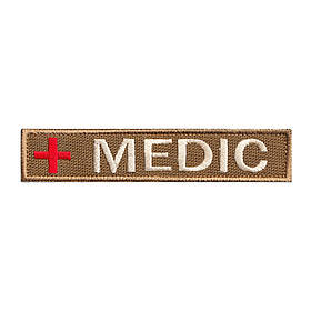 Вишитий нагрудний шеврон "MEDIC" на липучці Койот бежевий