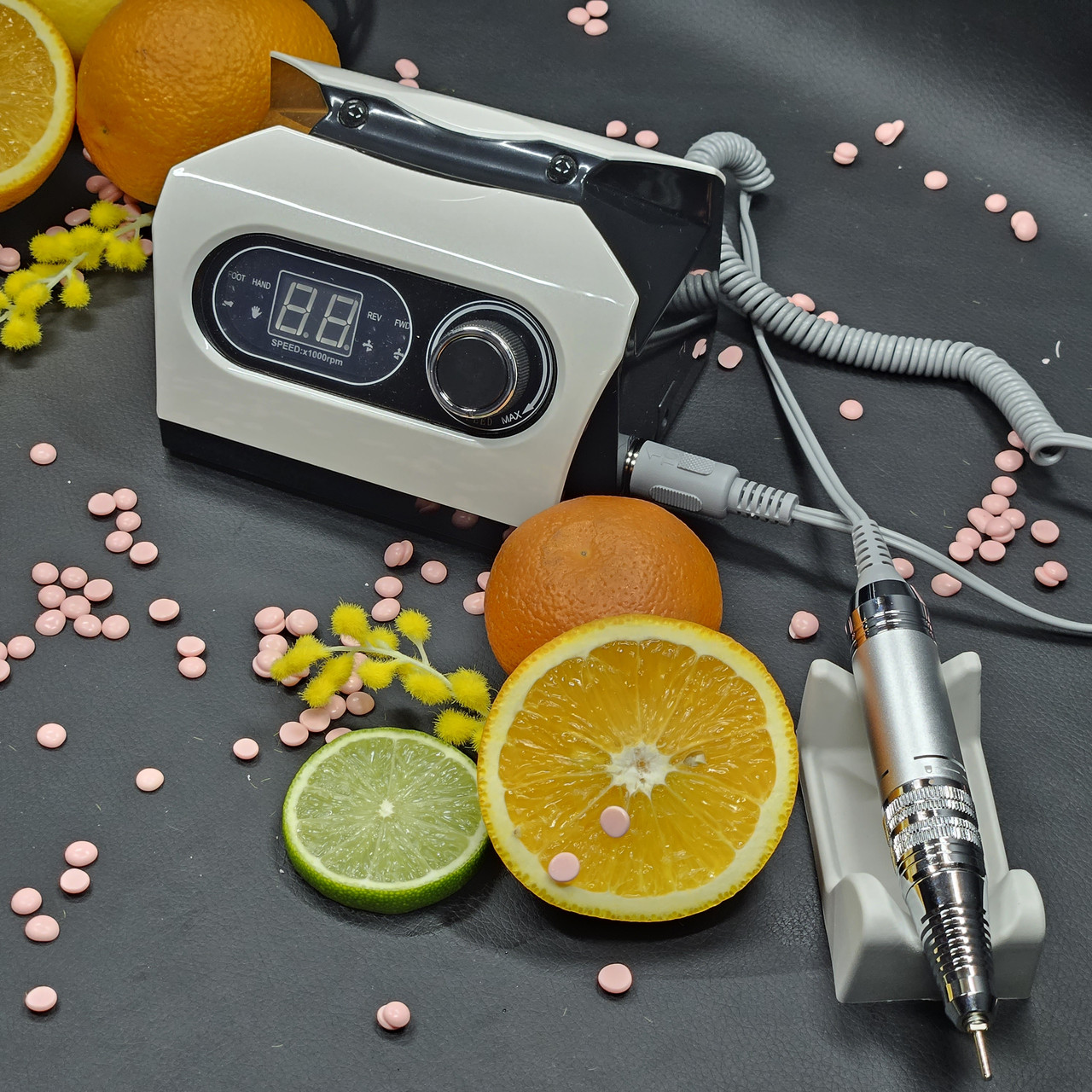 Фрезер з дисплеєм для манікюру та педикюру Nail Drill ZS-717 PRO Білий, фото 1