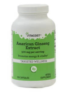 Vitacost American Ginseng Extract екстракт американського женьшеню, 250 мг 300 капсул