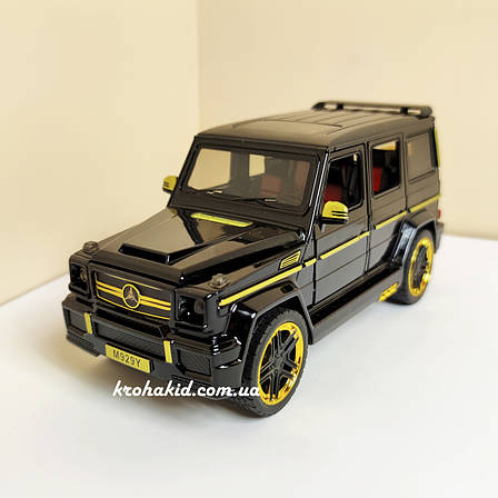 Металева машина Мерседес Гелендваген Світло Звук Розмір 20 см Mercedes-Benz G65 AMG Brabus 1:24, фото 1