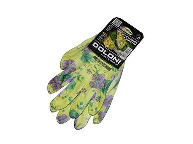 Перчатки робочі 4547 зелений трикотаж (частков. облив поліуретан) 8р. ТМ DOLONI FG