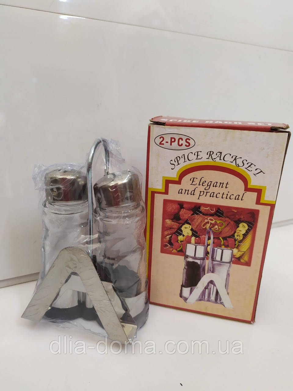 Набор для специй на подставке нержавейка /салф+соль+перец/ 19559