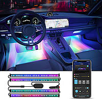Розумні автомобільні світлодіодні стрічки Govee, внутрішнє освітлення автомобіля RGBIC з 4 музичними режимами, 30 варіантами