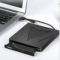 Портативний оптичний DVD-привід USB 3.0 + Type-C Чорний