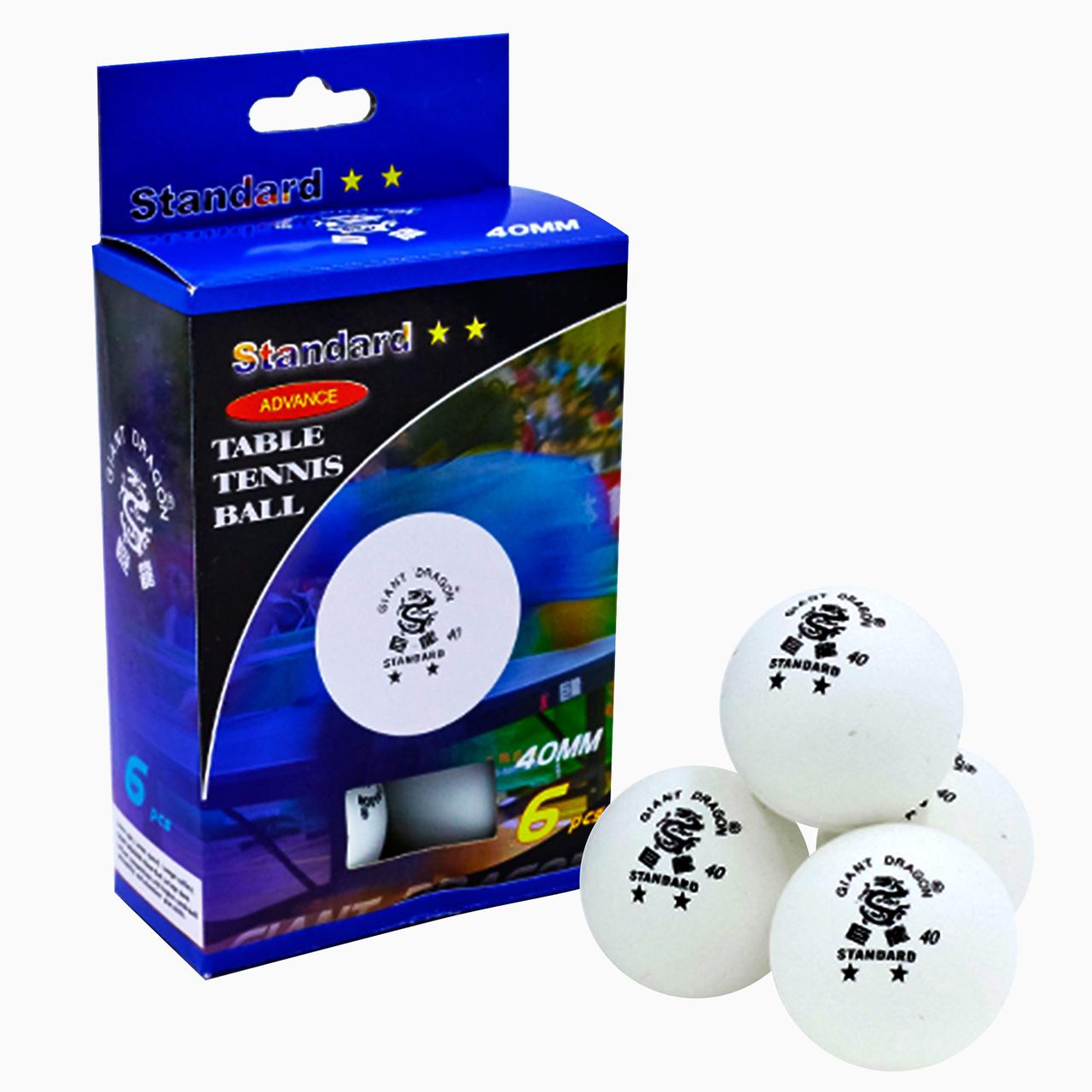 Набір м'ячів для настільного тенісу Giant Dragon Standart 40+2* (6 шт.), фото 1