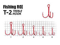 Крючок рыболовный (для удочки, рыбалки) тройной №8 T-2 RED (5шт/уп) арт.33-04-008 ТМ FISHING ROI FG