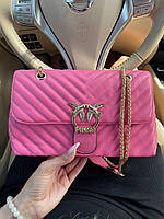 Женская сумка из эко-кожи Pinko Lady pink Пинко розовая молодежная, брендовая сумка маленькая через плечо