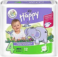 Детские подгузники 4 Baby Happy Maxi 8-18 кг 12шт ТМ Bella FG