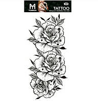 Тату tattoo тимчасове тату наклейка на тіло троянди