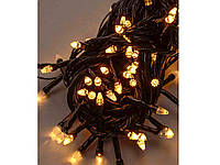 Гирлянда светодиодная новогодняя КОНУС 100 led черный провод, теплая-белая 1210-07 ТМ КИТАЙ FG