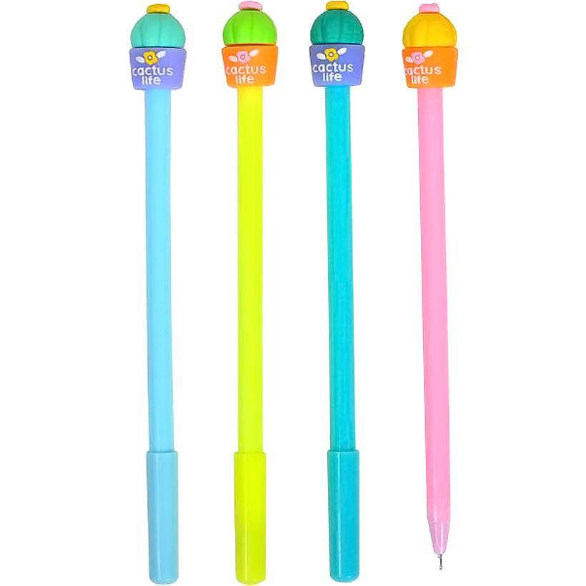 Ручка гелева 6037 "Кактус" синя, фото 2