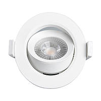 LED світильник стельовий поворотний 7W кут повороту 45° 4100К, білий, круглий