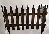 Декоративный садовый забор пластиковый 45 см х 37 см, коричневый