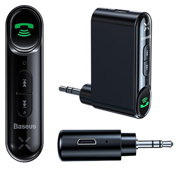 Автомобільний ФМ-блютуз-модулятор Baseus WXQE-01 Bluetooth ресивер-приймач аудіоадаптер Чорний