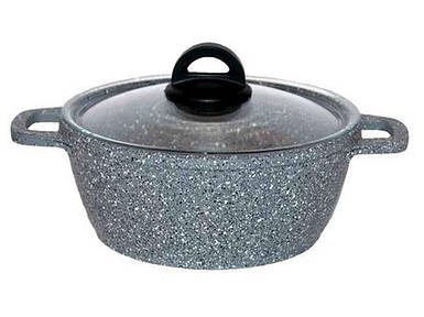 Каструля 3,6л 24см зантипригарним покриттям, Граніт Грей К406РС ТМ BIOL FG