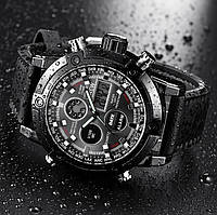 Мужские наручные часы черные, качественные прочные военные часы Тактичний чоловічий годинник Спортивниий