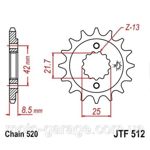 ちよこ⑤ ЗВЕЗДА ЗАДНЯЯ (Оригинал VOGE) 520H-40T D68/86 6болтов LONCIN LX300