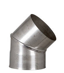 Відвід (коліно) димохідне 45° з нержавіючої сталі Ø100-500 (AISI-201)