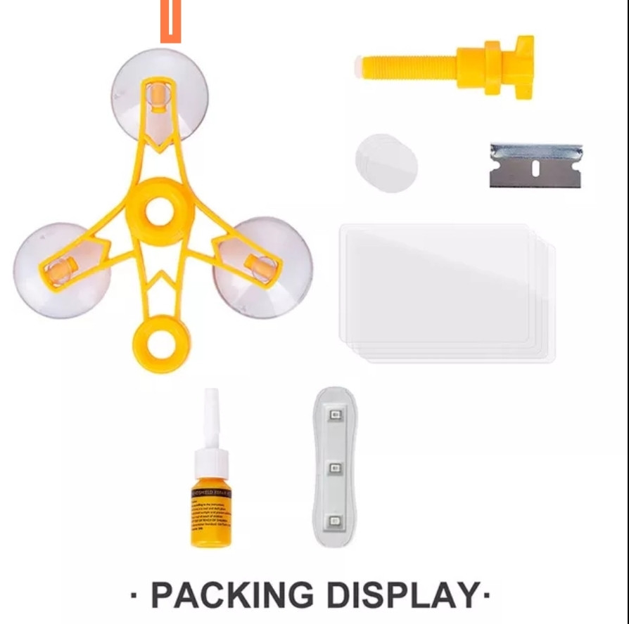 Набір для ремонту лобового скла Windshield Repair Kit Клей полімер та інструмент для тріщин і відколів AGR