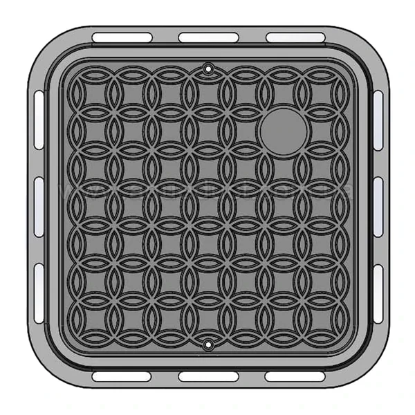 Люк пластиковый квадратный Данапласт черный 1,5т с замком (ID ...