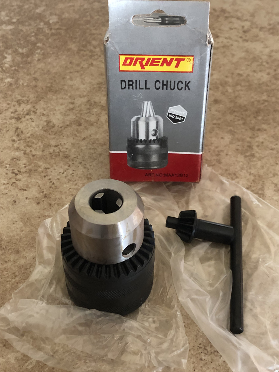 Патрон для дриля кулачковий з ключем "ORIENT" під інструмент Ф1,5-13 мм посадка B12, фото 1
