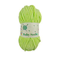 BABY SMILE (Бейбі Смаiл) № 033 салатовий (Пряжа плюшева, нитки велюр для в'язання)
