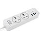 Мережевий фільтр (подовжувач) XO WL04 EU Extension Cord Socket 3роз. 3USB 10A 1.8M White, фото 2