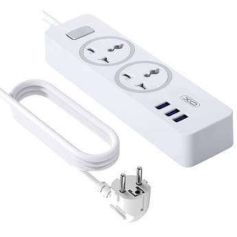 Мережевий фільтр (подовжувач) XO WL04 EU Extension Cord Socket 3роз. 3USB 10A 1.8M White