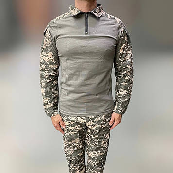 Армейська кофта Убакс, піксель НАТО, котон (бавовна), розмір M, Combat, тактична сорочка Убакс