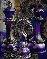 Картина по номерам Фиолетовые шахматы, Strateg 40х50 (GS900)