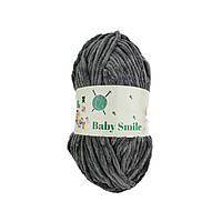 BABY SMILE (Бейбі Смаiл) № 005 темно-сірий (Пряжа плюшева, нитки велюр для в'язання)