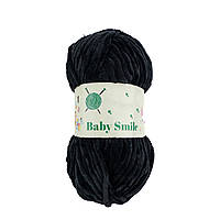 BABY SMILE (Бейбі Смаiл) № 010 чорний (Пряжа плюшева, нитки велюр для в'язання)