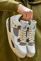 Кроссовки мужские Nike Air Jordan Retro 4 Ma Maniere Beige Brown кроссовки jordan 4 кросівки джордан