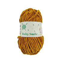 BABY SMILE (Бейбі Смаiл) № 012 гірчичний (Пряжа плюшева, нитки велюр для в'язання)