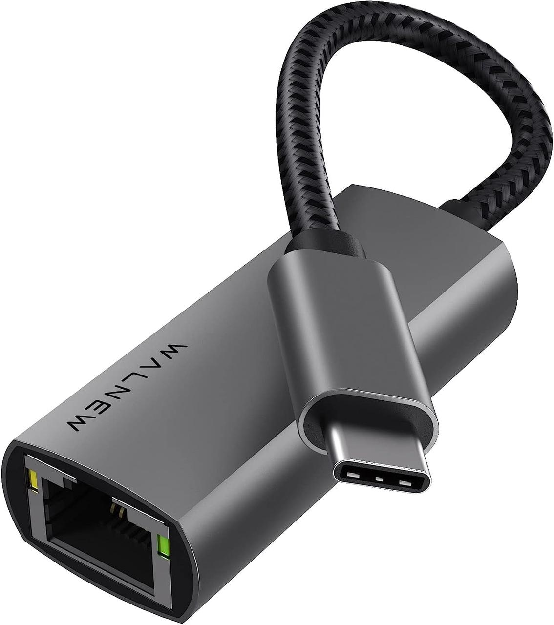 Адаптер USB-C до Ethernet, адаптер WALNEW USBC до RJ45 LAN, мережевий кабельний конвертер Gigabit Cat до типу C Thunderbolt 3 для, фото 1